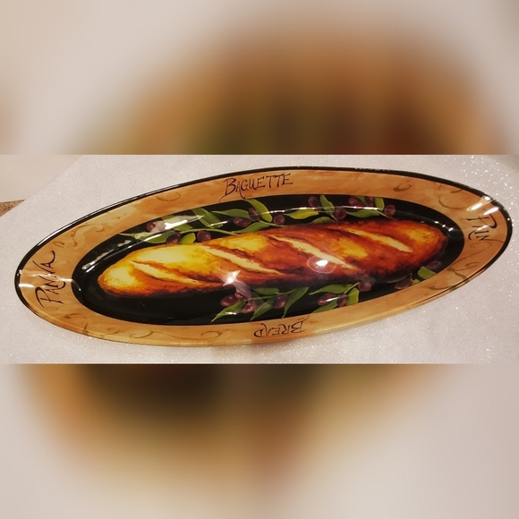 glass Baguette Bread Tray Panna - Picture 2 of 5